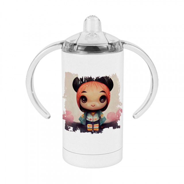 Girl Print Sippy Cup – Anime Baby Sippy Cup | Japanese Cute Girl Baby Bibs