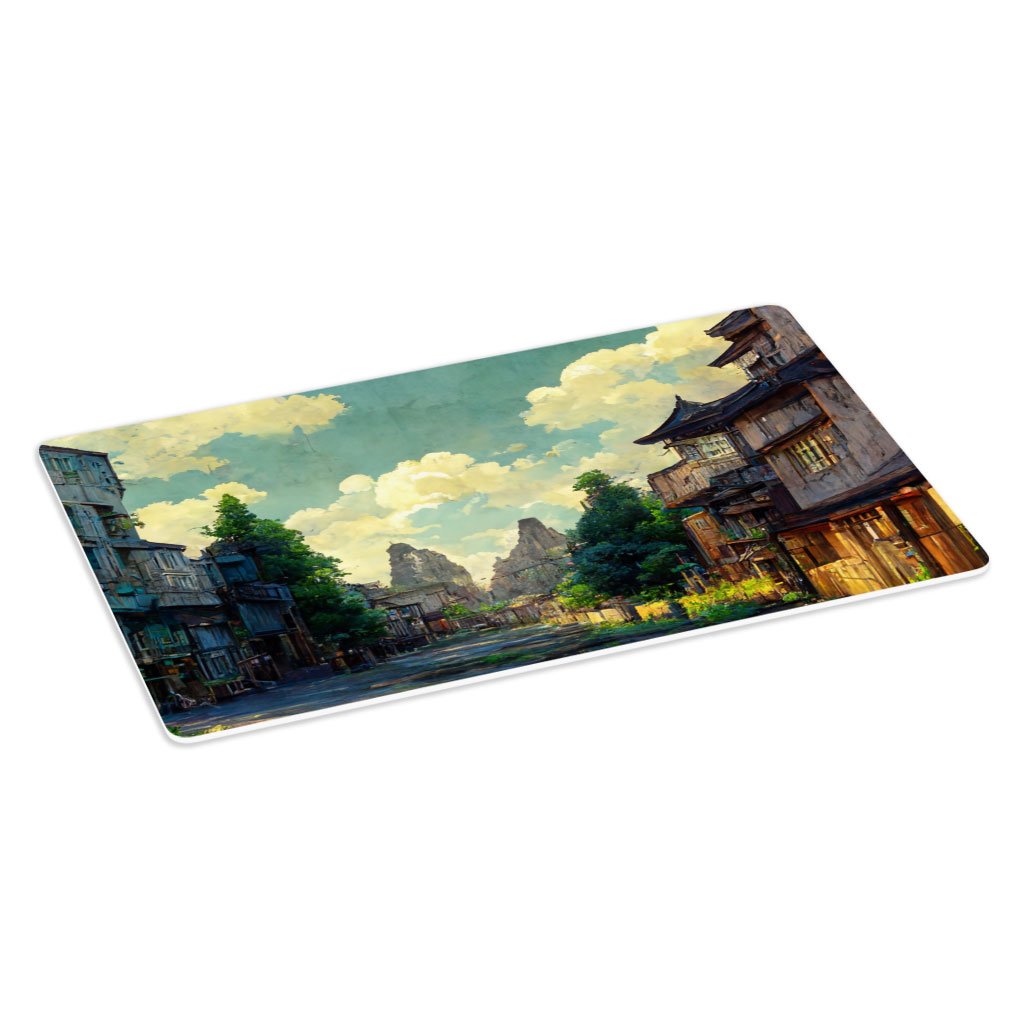 Anime City Digital Art Placemats 2 PCS – Cartoon Placemats for Kitchen Table