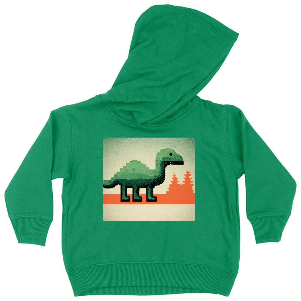 Dino Toddler Hoodie – Pixel Toddler Hooded Sweatshirt – Graphic Kids’ Hoodie
