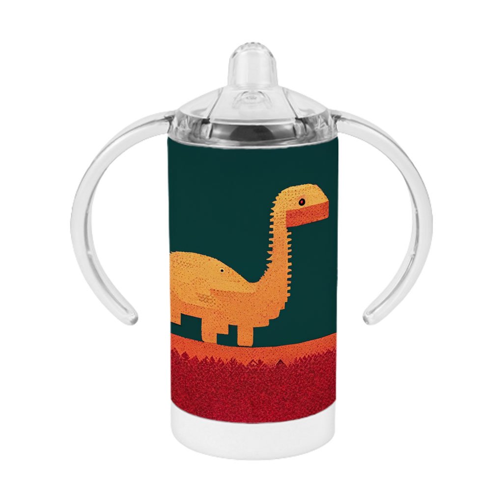 Dinosaurs Sippy Cup – 8 Bit Baby Sippy Cup | Dino Pixel Art Baby Bibs