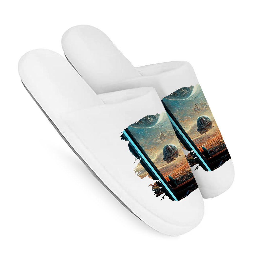 Future City Art Memory Foam Slippers – Printed Slippers – Cool Slippers