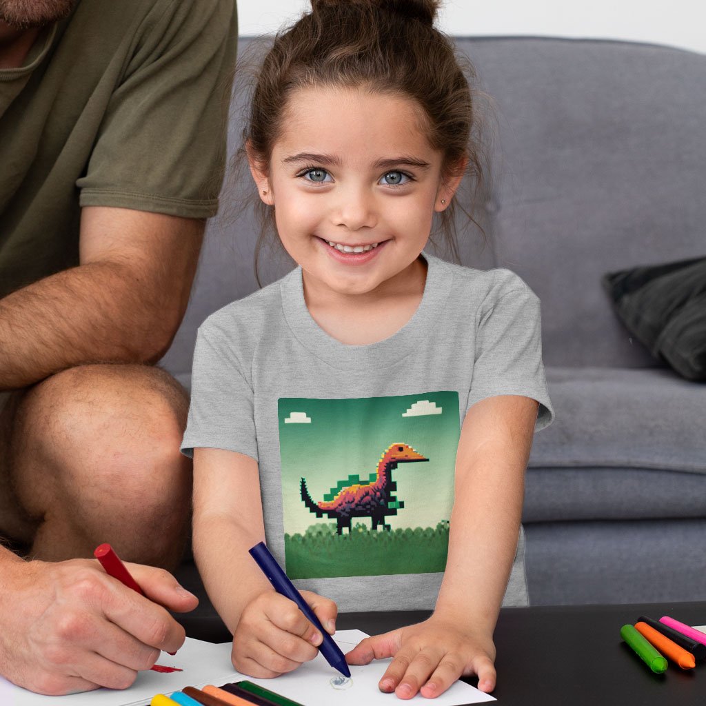 Cute Dinosaur Toddler T-Shirt – Retro Kids’ T | Kawaii Baby Girl Toddler T-Shirt
