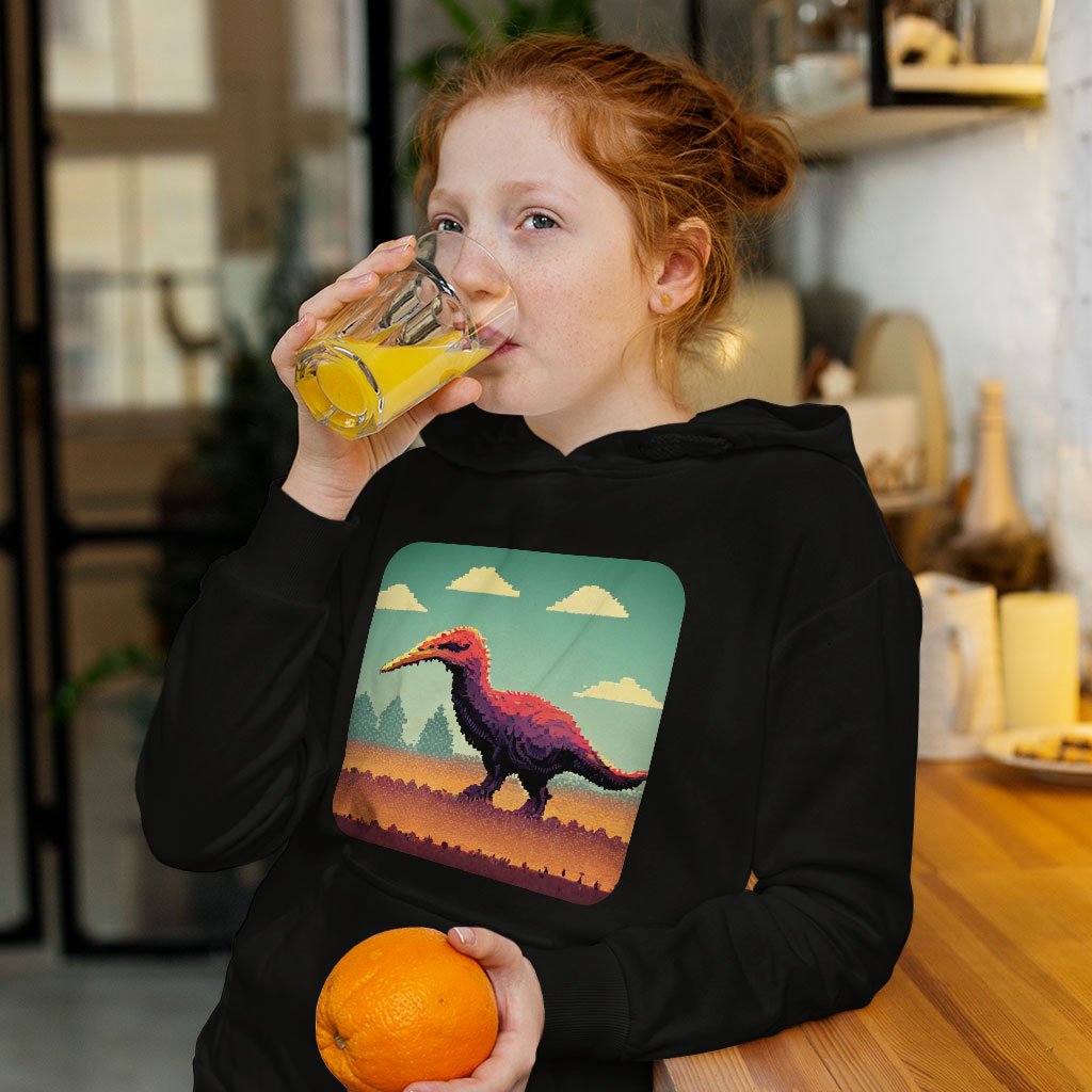 Cute Dinosaur Kids’ Sponge Fleece Hoodie – Dino Kids’ Hoodie | Shopamericaio