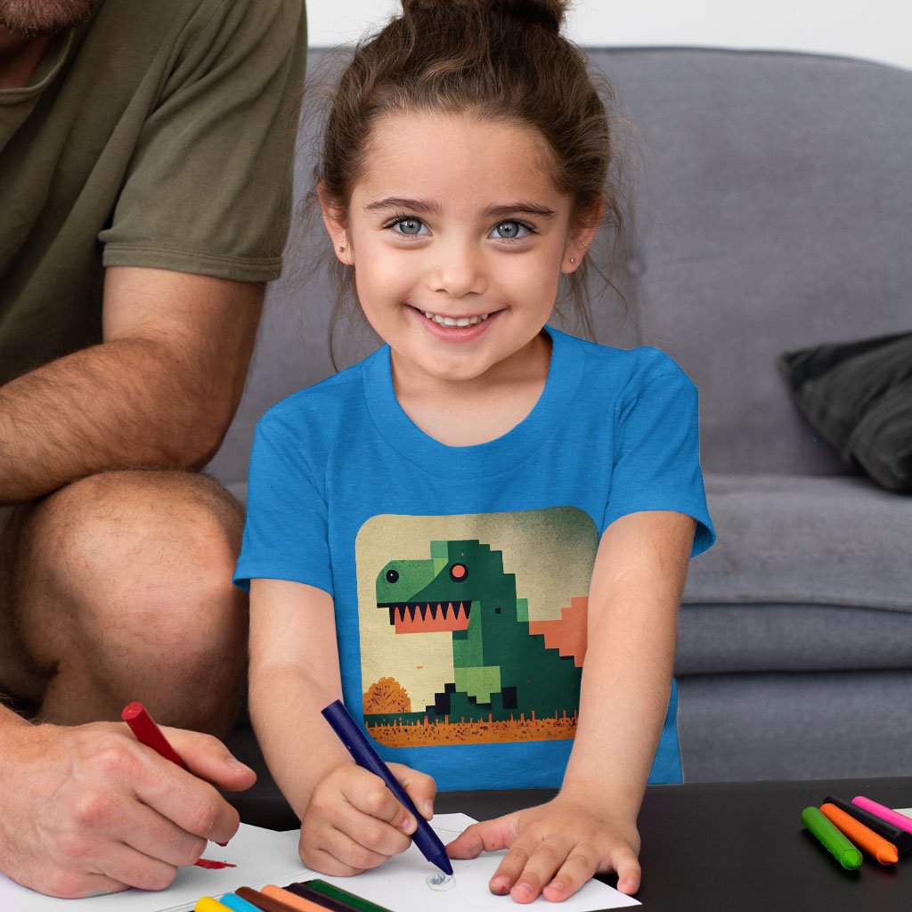 Dinosaurs Pixel Art Toddler T-Shirt – Dino Kids’ T | Dino Baby Bibs