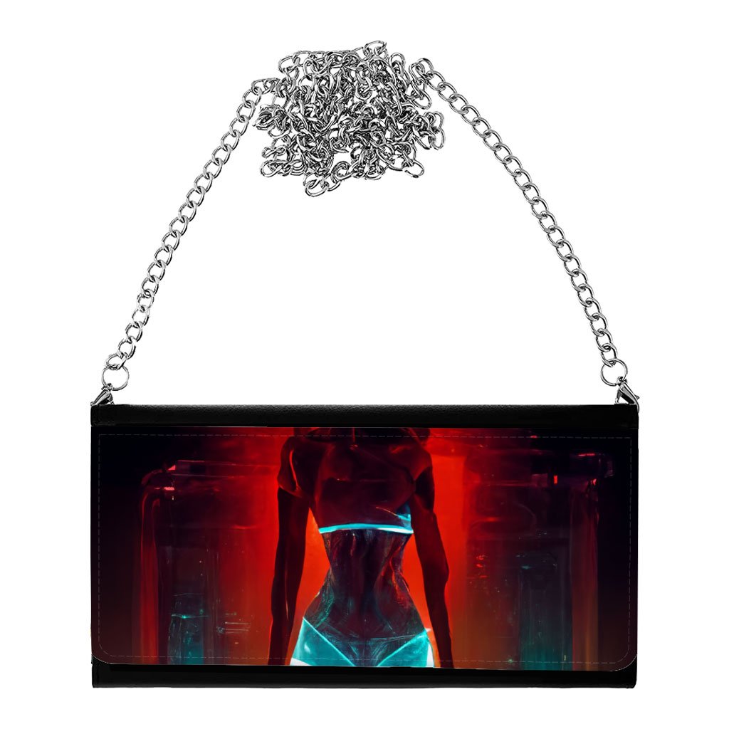 Fashion Model Woman In Neon Light Women’s Wallet Clutch | Shopamericaio