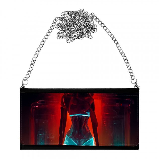 Fashion Model Woman In Neon Light Women’s Wallet Clutch | Shopamericaio