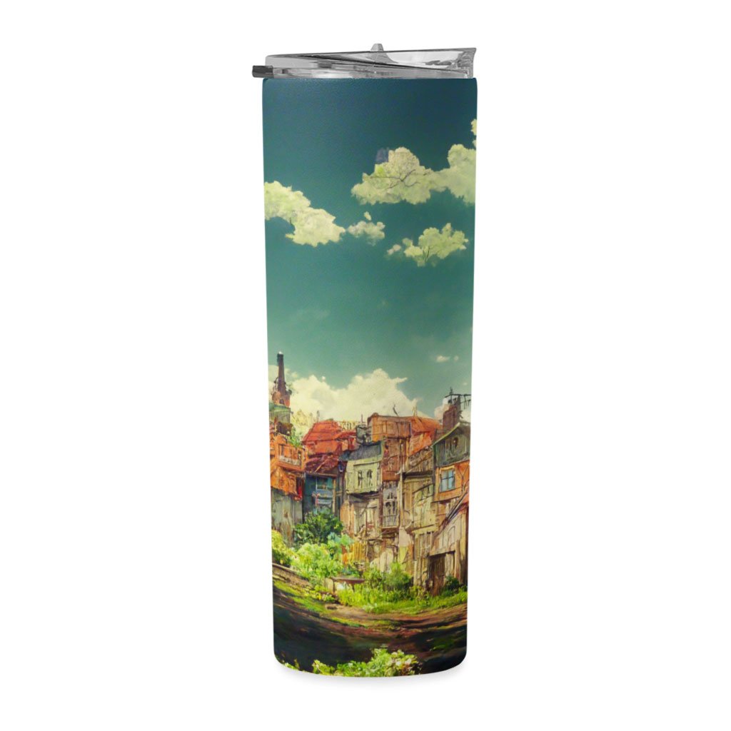 City Pop Anime Print 20oz Skinny Tumbler – Art Travel Mug | African Style Mug