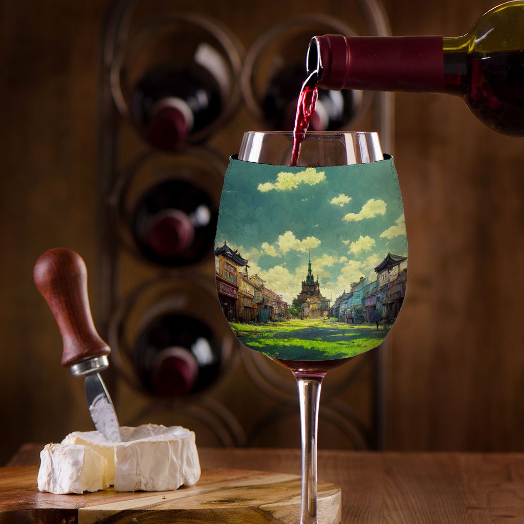 Anime City Background Art Wine Glass Sleeve – Painting Sleeves for Wine Glass