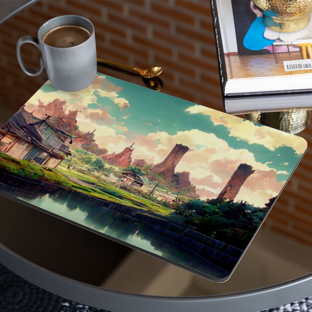 Anime City Concept Art Placemats 2 PCS – Landscape Placemats for Kitchen Table