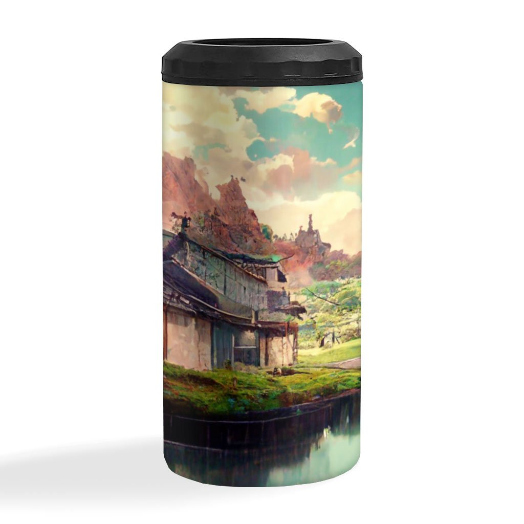 Anime City Concept Art Insulated Slim Can Cooler – Landscape Can Cooler