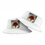 Red Dahlia Flower Bucket Hat - Art Hat - Graphic Bucket Hat - Image 2