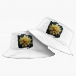 Dahlia Flower with Leaves Bucket Hat - Botanical Hat - Colorful Bucket Hat