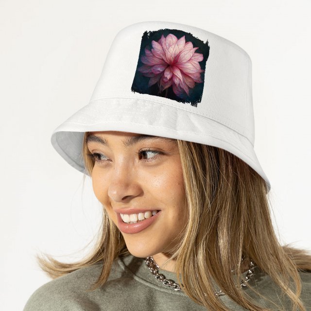 Dahlia Flower Painting Bucket Hat – Nature Hat – Unique Bucket Hat