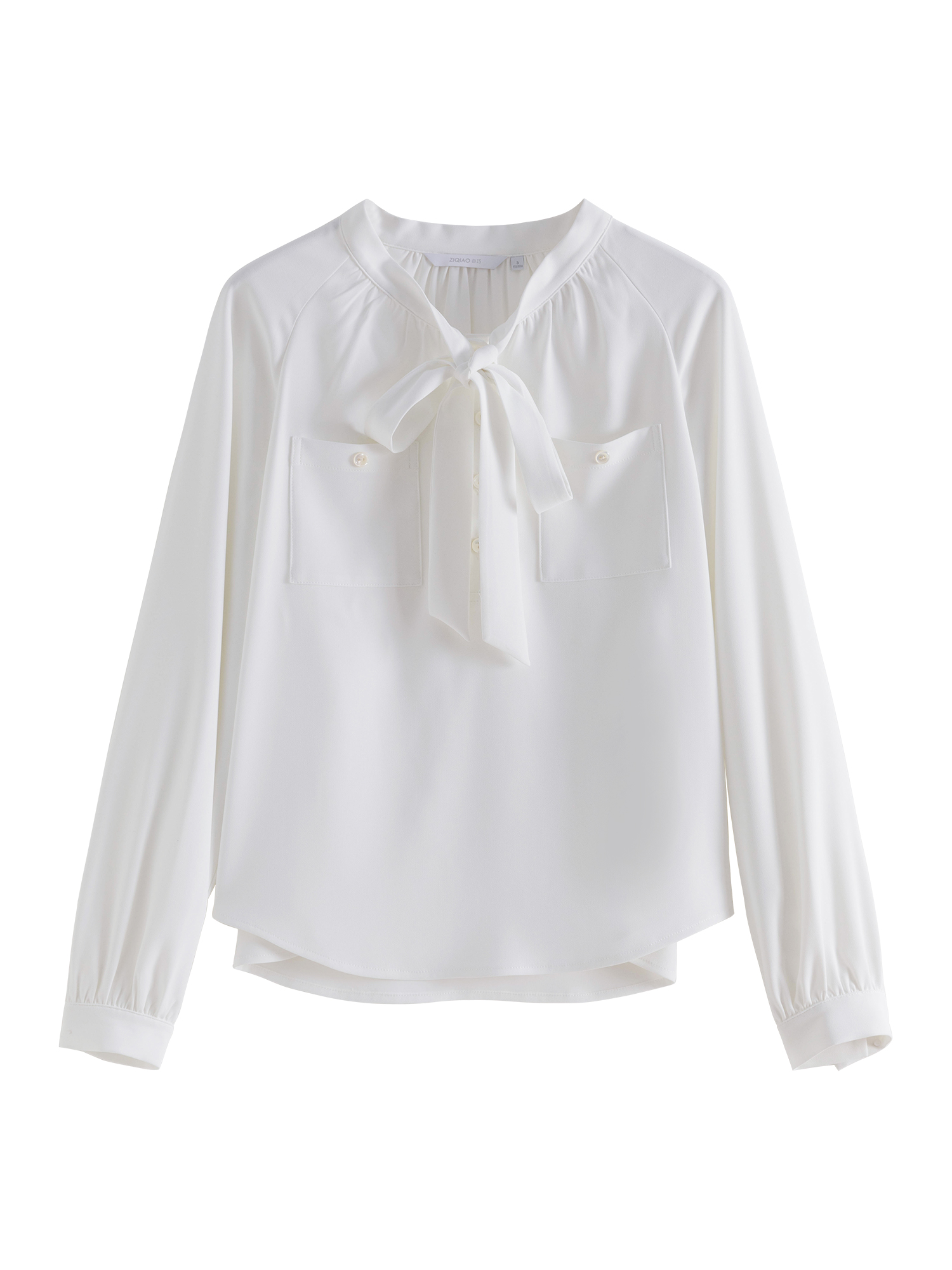 French Retro White Ribbon Shirt for Women - Office Lady Top - Image 6