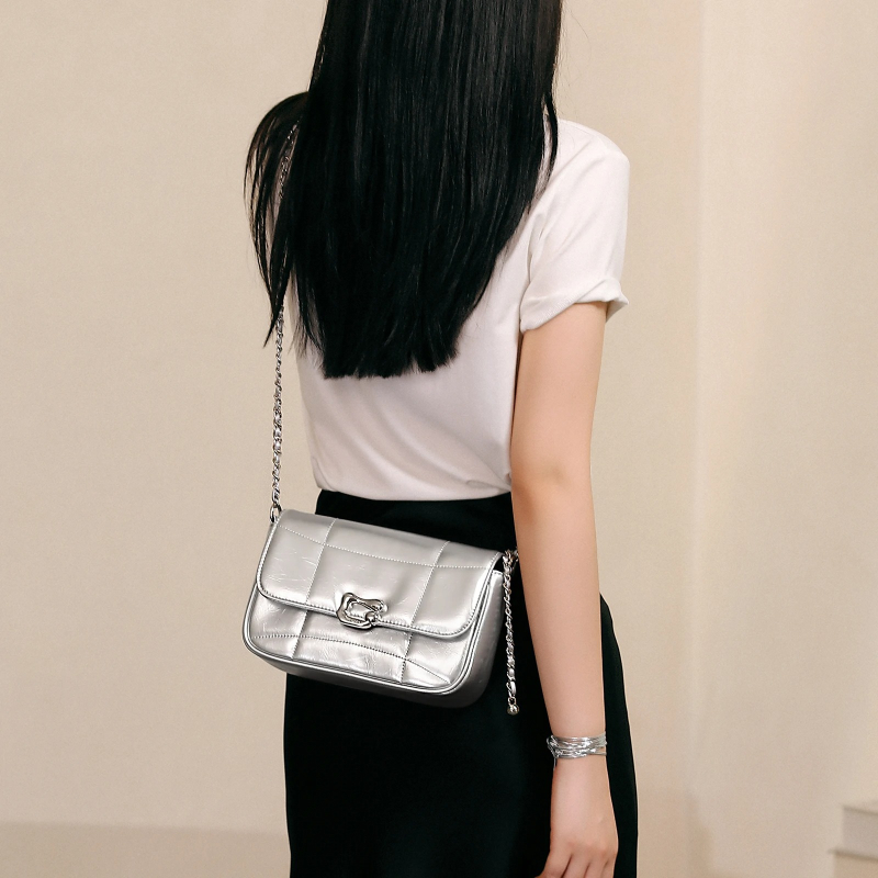 Silver Chain Luxury Crossbody Bag - Image 3