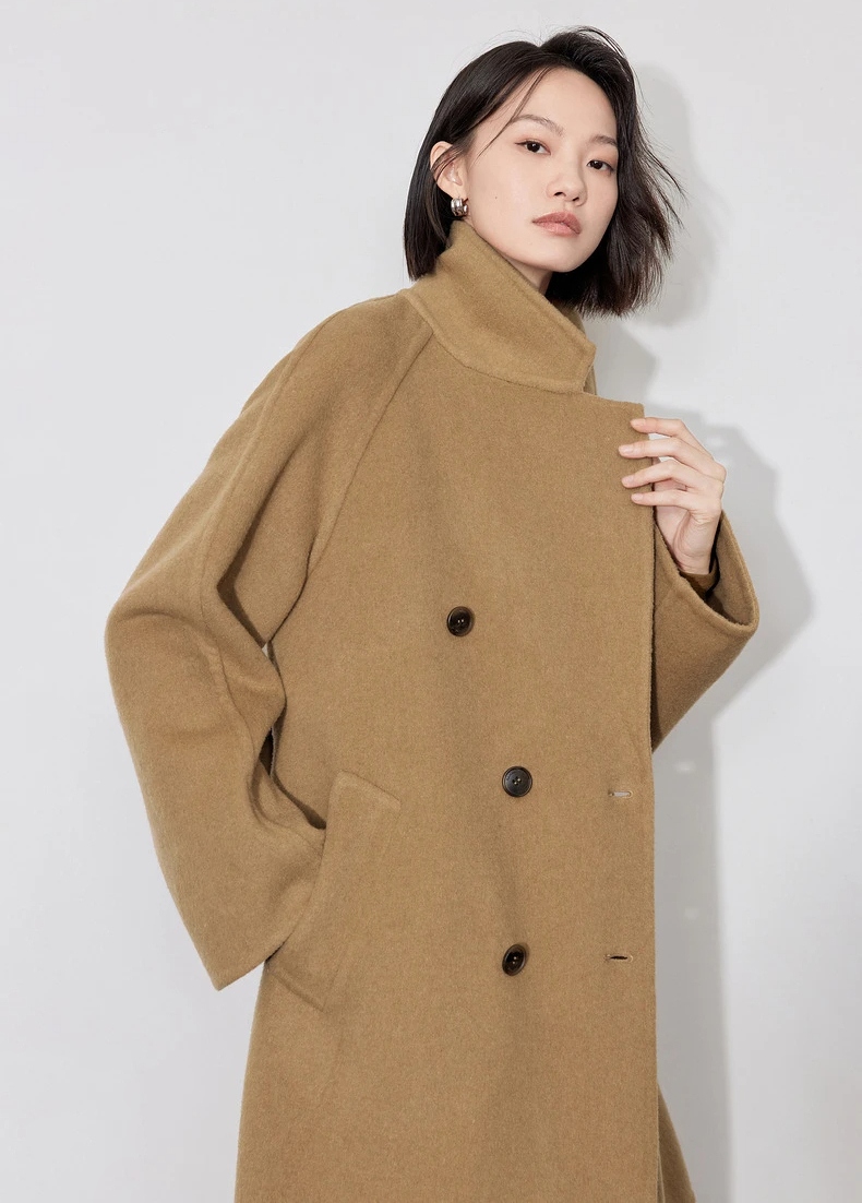 Elegant Double-Breasted Wool Coat for Women - Image 7