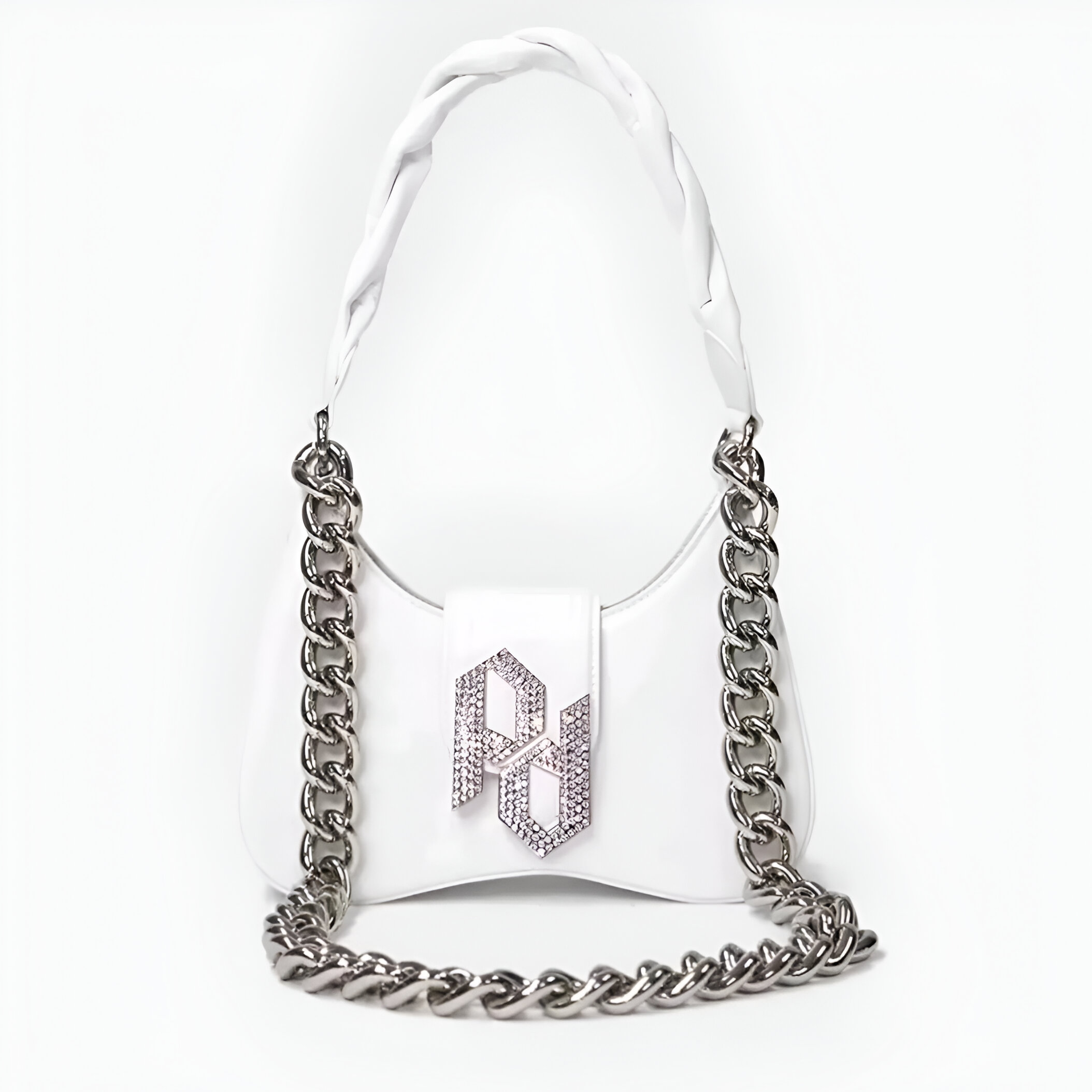Vintage Rhinestone Evening Party Shoulder Bag - Elegant Black Flap Handbag - Image 5