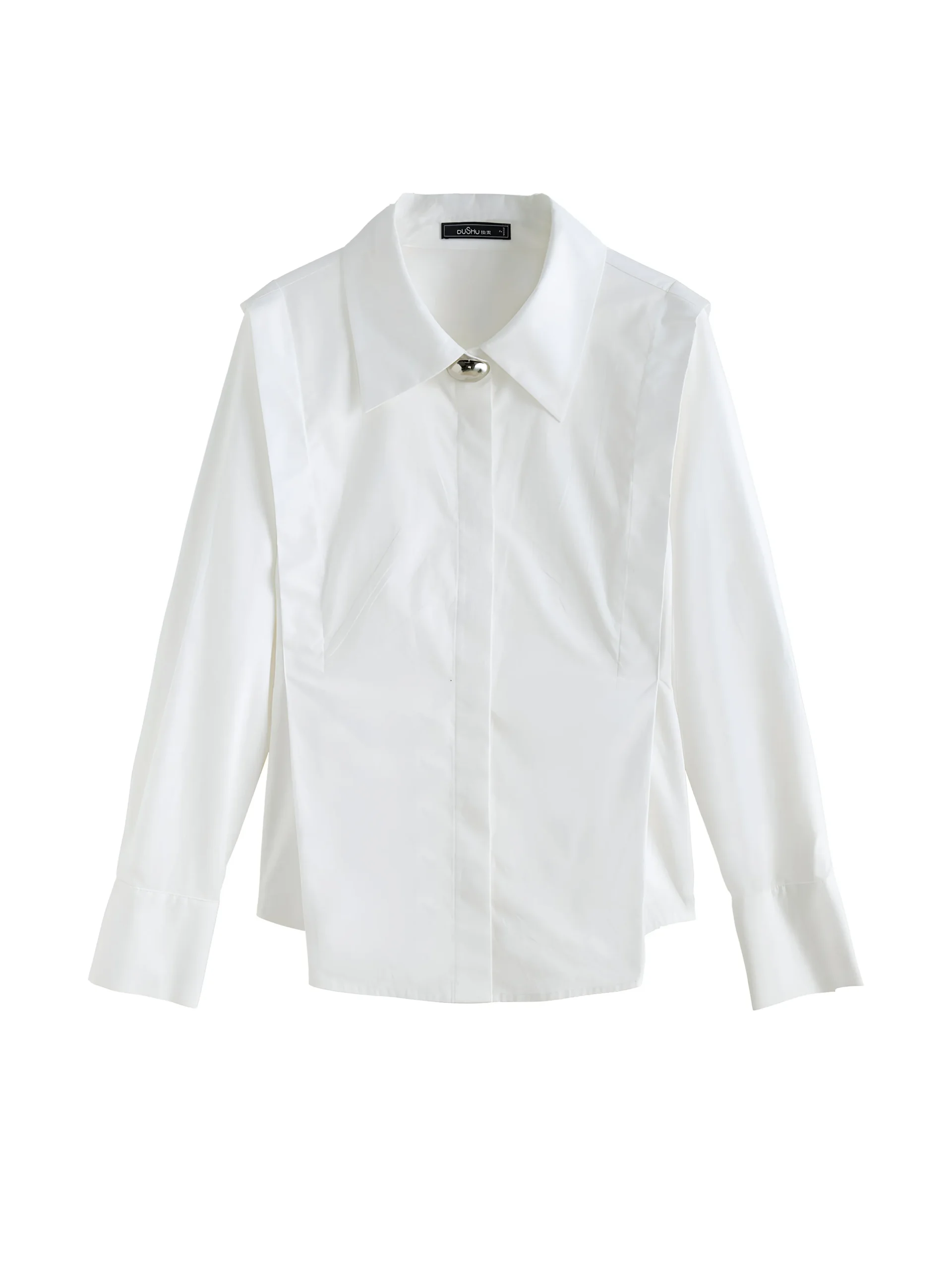Women’s Slim Fit White Polo Neck Blouse - Image 6
