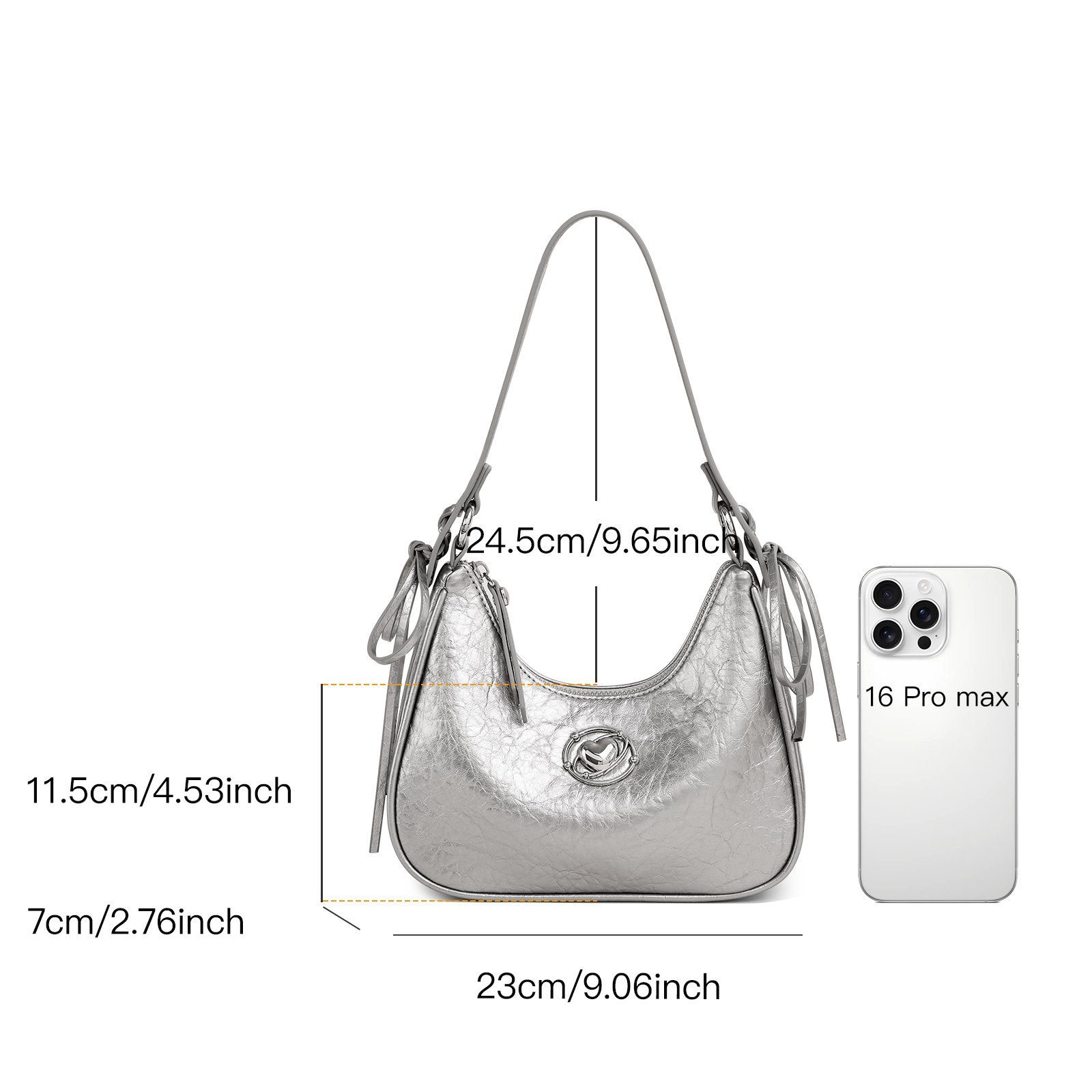 Silver Women’s Underarm Bag - Stylish Shoulder Handbag for Winter & Christmas - Image 10