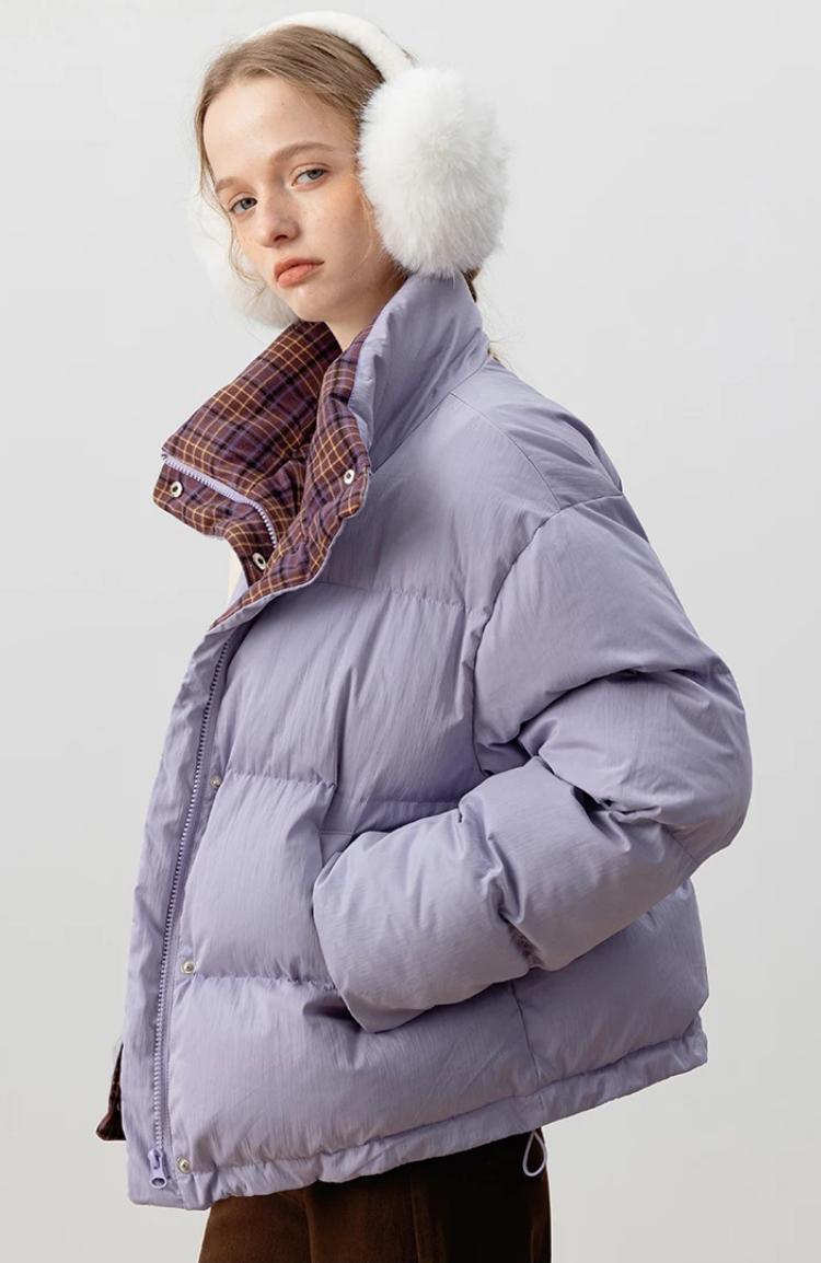 Women’s Winter Plaid Down Coat Puffer Jacket - Image 3