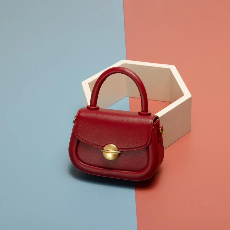 Synthetic Leather Bridal Handbag with Metal Buckle