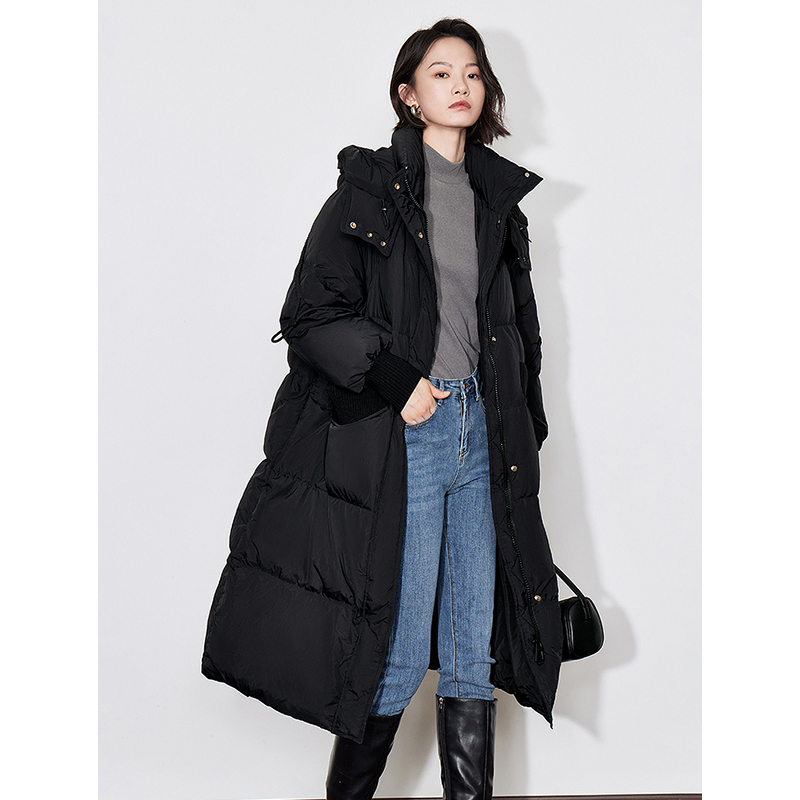 Women's Hooded Turtleneck Down Jacket - Image 2