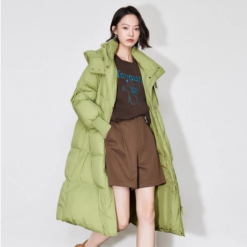 Women's Hooded Turtleneck Down Jacket