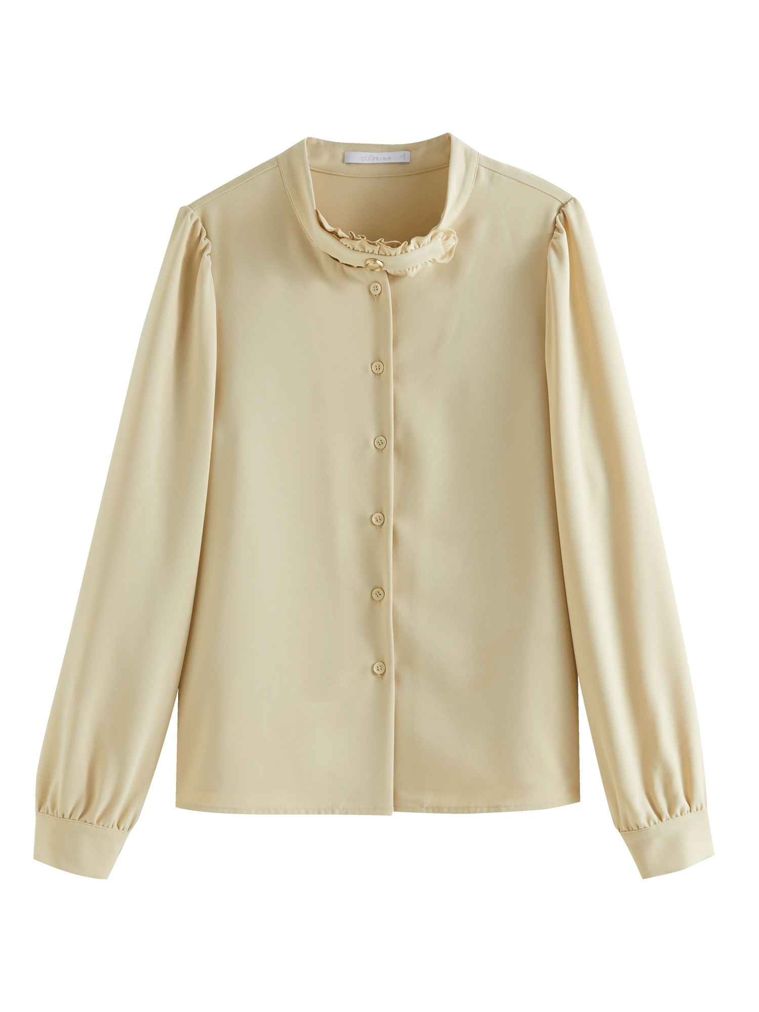 Women’s Winter Long Sleeve Blouse with Ruffled Neckline and Puff Sleeves - Image 6