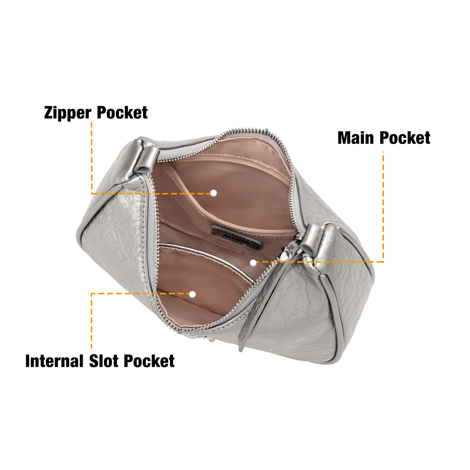 Silver Women’s Underarm Bag - Stylish Shoulder Handbag for Winter & Christmas - Image 8