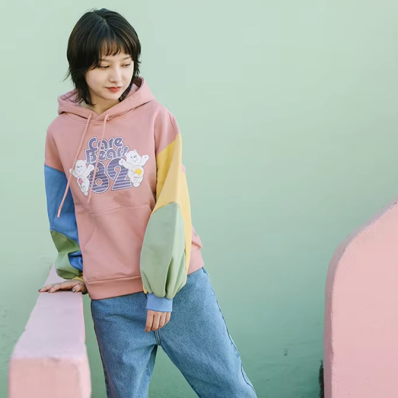 Color Block Hooded Pullover Sweatshirt