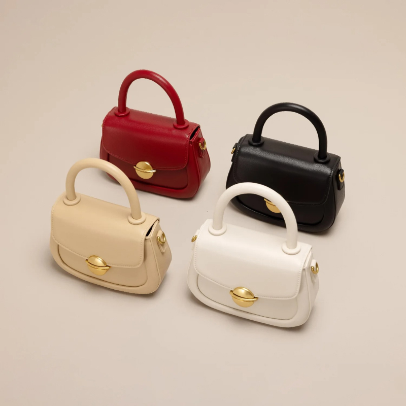 Synthetic Leather Bridal Handbag with Metal Buckle - Image 2