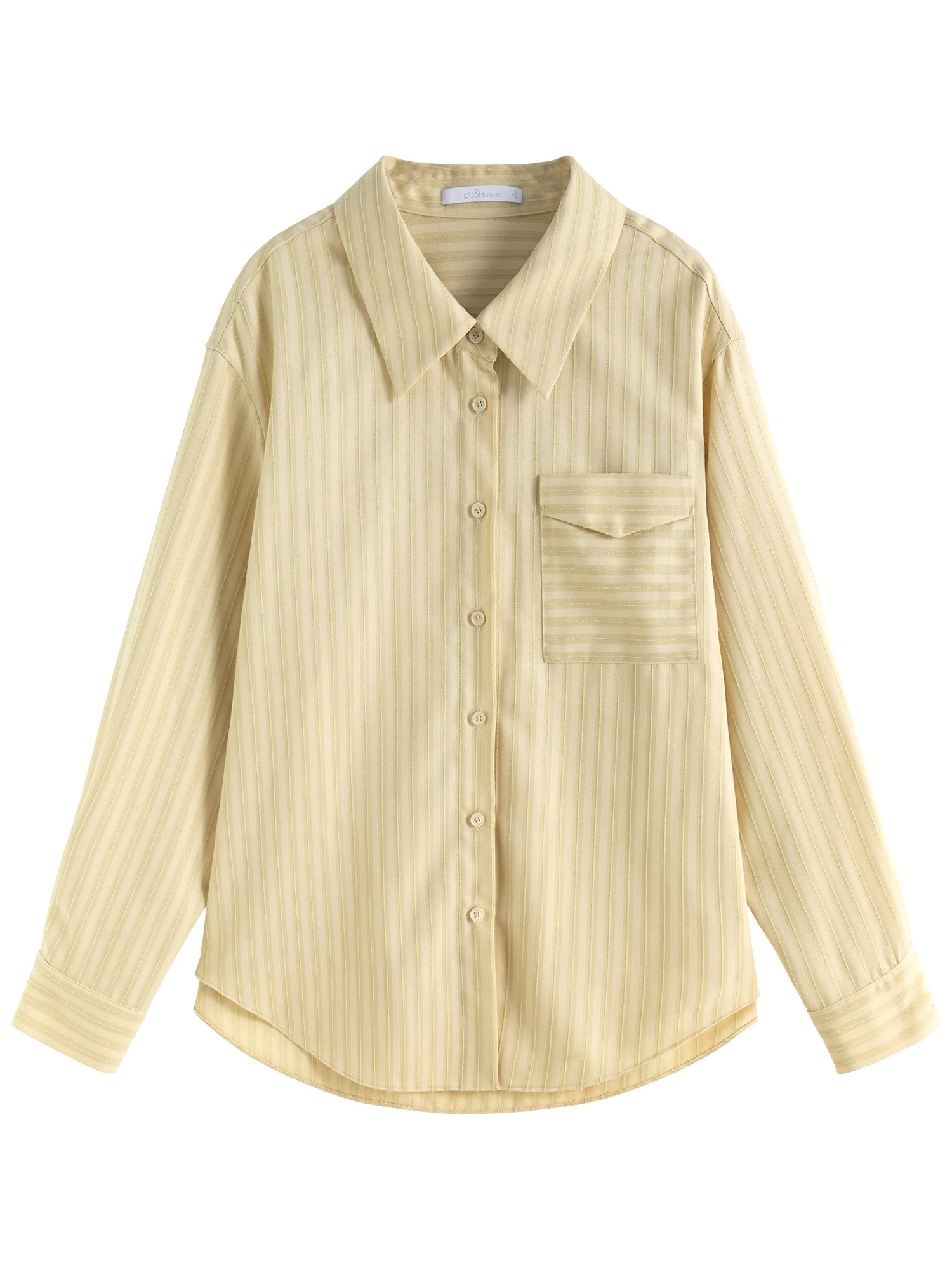 Striped Wide Shoulder Retro Long-Sleeved Winter Shirt - Image 6