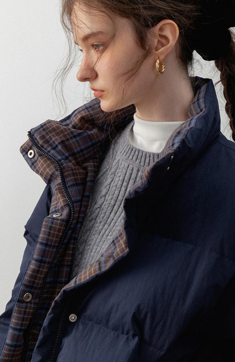 Women’s Winter Plaid Down Coat Puffer Jacket - Image 6
