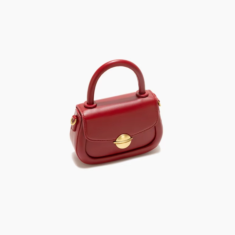 Synthetic Leather Bridal Handbag with Metal Buckle - Image 3