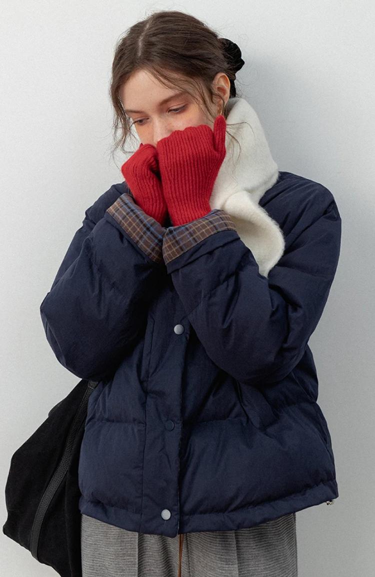 Women’s Winter Plaid Down Coat Puffer Jacket - Image 8