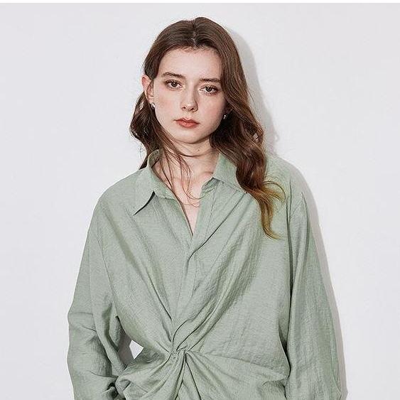 Women’s Linen Twisted Design Blouse Shirt