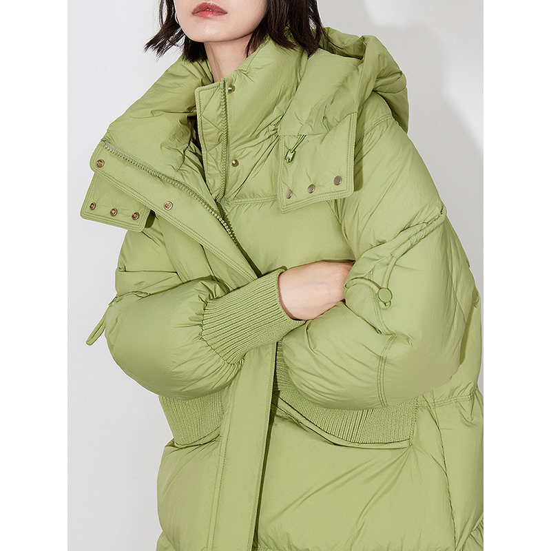 Women's Hooded Turtleneck Down Jacket - Image 4