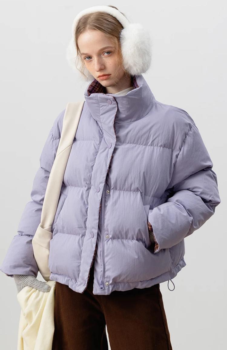 Women’s Winter Plaid Down Coat Puffer Jacket - Image 2
