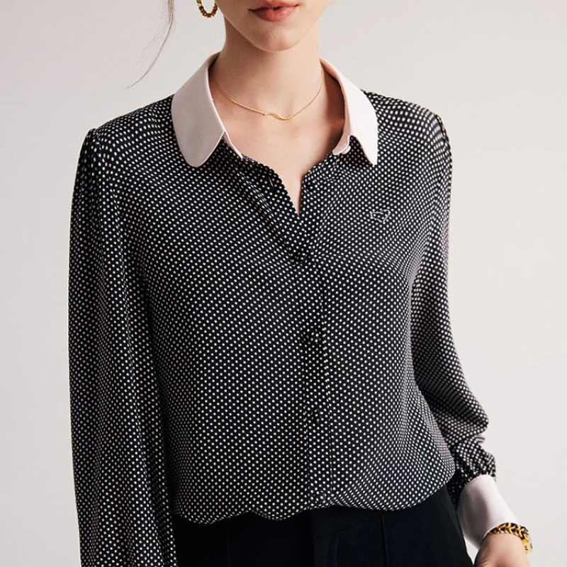 100% Silk Polka Dot Blouse