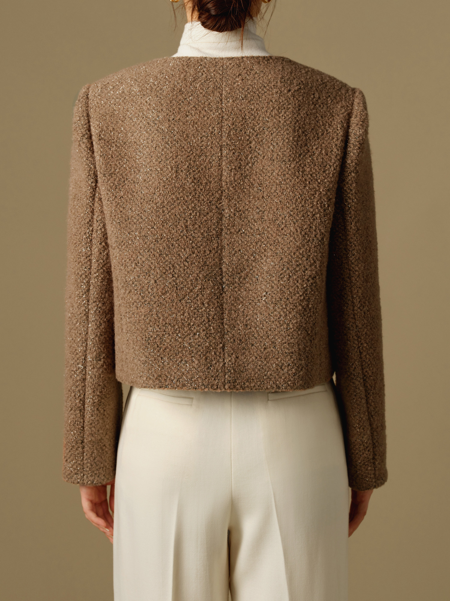 Elegant Winter Wool-Blend Short Coat for Women - Image 5