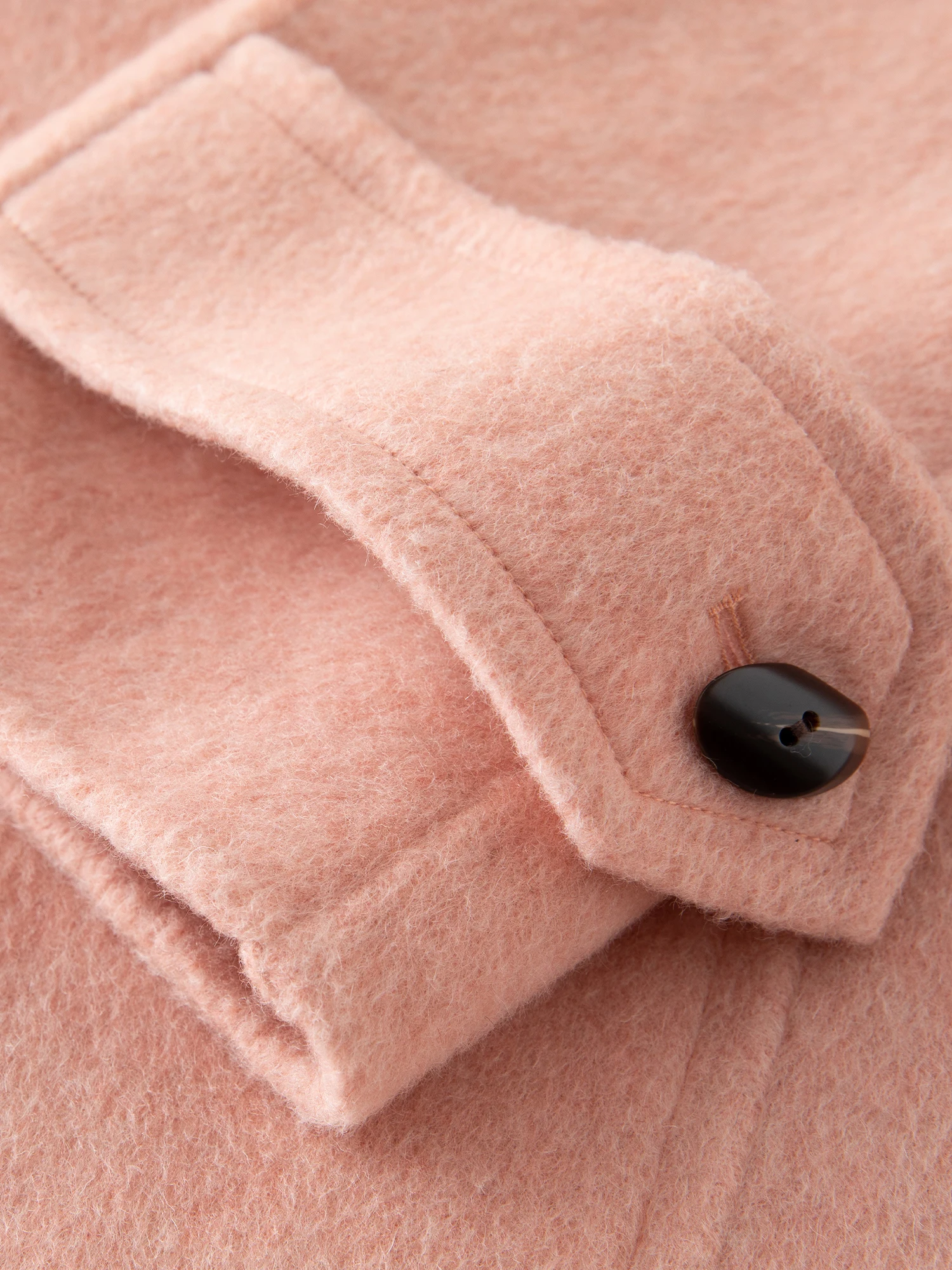 Women's Plus Size 96.5% Wool Pink Chic Winter Coat - Image 7