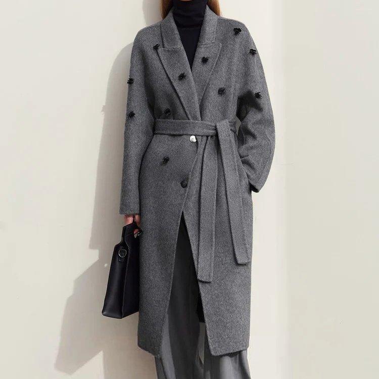 Elegant Long Wool Coat for Women