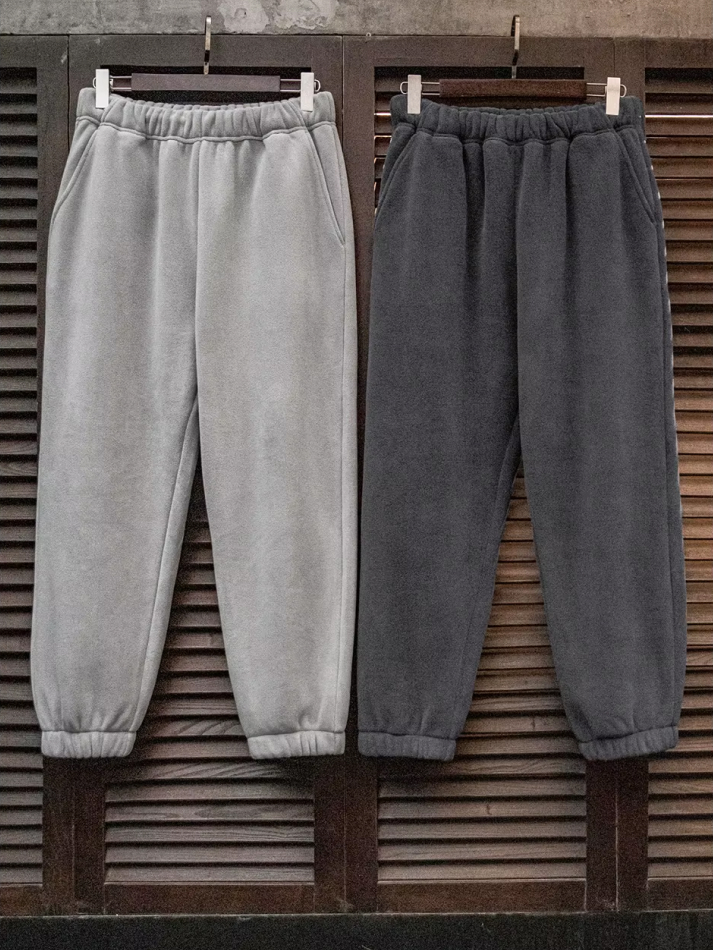 Fleece-Lined Casual Sweatpants with Cuffed Elastic Waist - Image 6