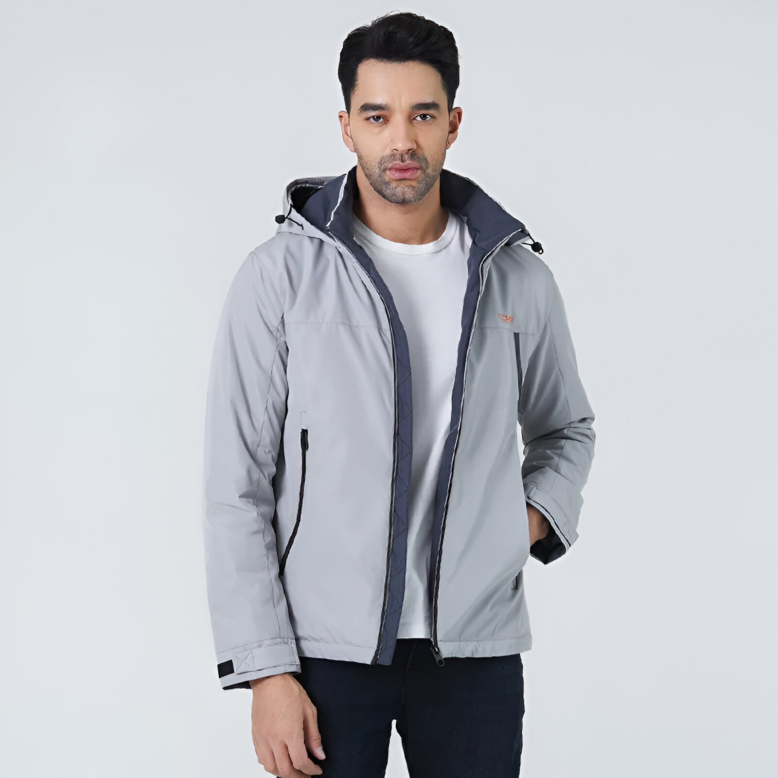 Men's Short Hooded Cotton Jacket