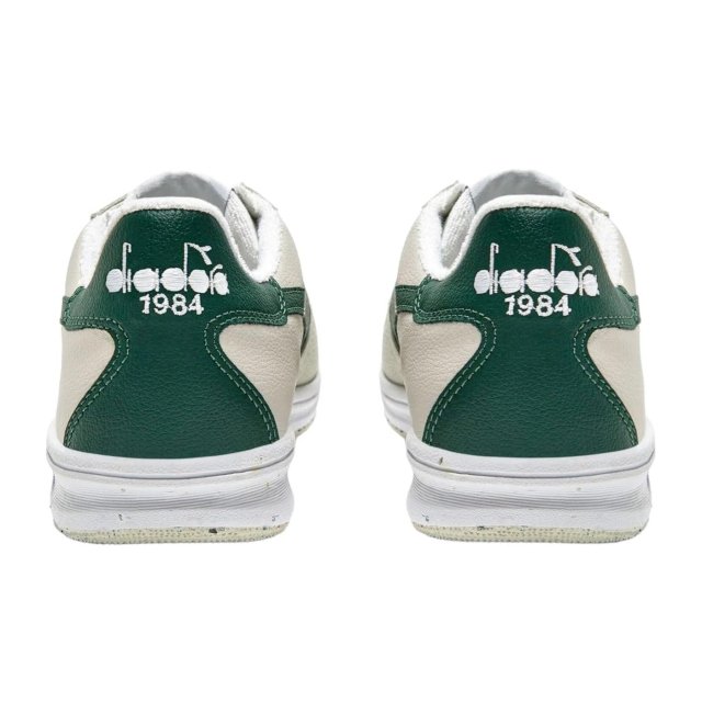 Diadora Men's Green & White Leather Sneakers - Image 5