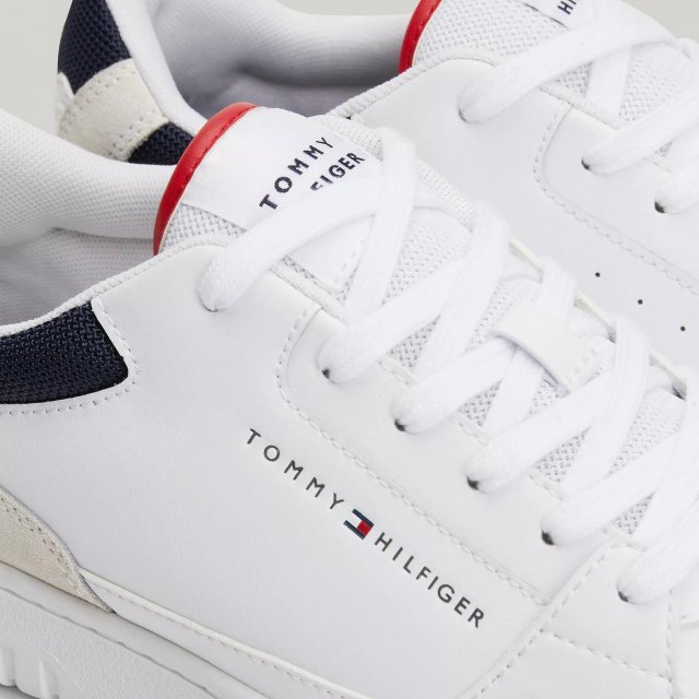 Tommy Hilfiger Men's White Leather Sneakers - Image 6