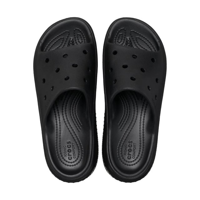 Crocs Women's Black Plain Slippers - Image 6