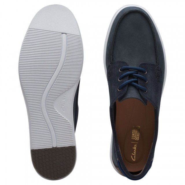 Clarks Men's Elegant Blue Leather Moccasins - Image 3