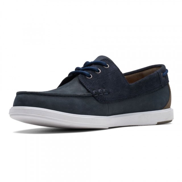 Clarks Men's Elegant Blue Leather Moccasins - Image 4