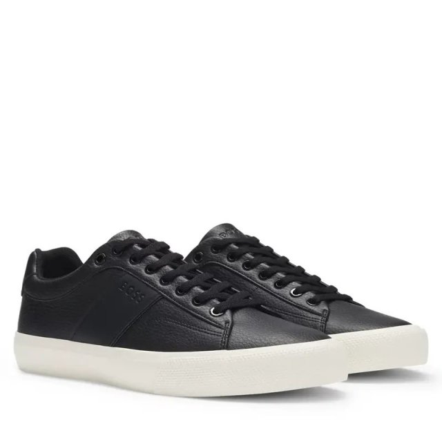 Boss Men's Leather Sneakers with Rubber Sole - Image 3